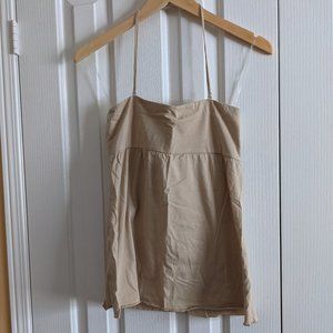 Beige tube top with halter strap (Medium)